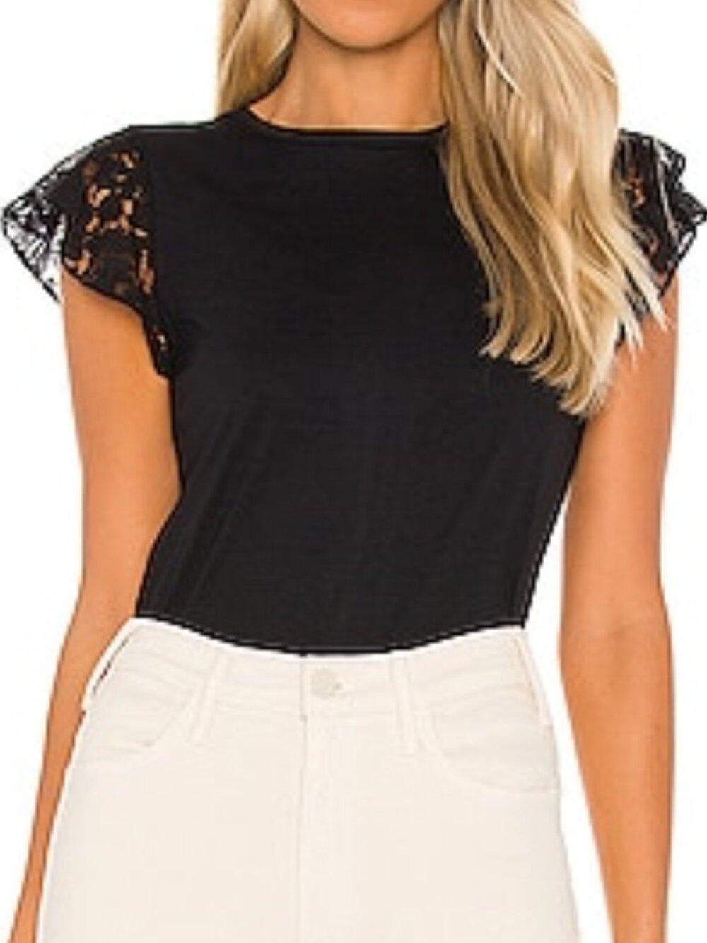 Generation Love Prim Lace Ruffle Sleeve T-Shirt Size Medium